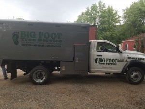 Tree Stump Removal Specialists in Franklin Lakes, NJ big foot tree service truck parked on site