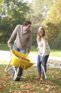 Raking leaves